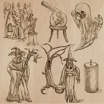 Halloween, Monsters, Magic - Vector collection