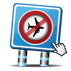 Fototapeta premium STOP AIRPLANE ICON