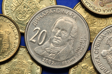 Naklejka premium Coins of Serbia
