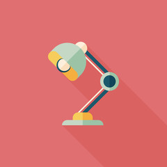 Table lamp flat icon with long shadow,eps10
