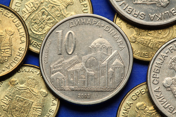 Naklejka premium Coins of Serbia