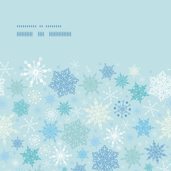 Vector falling snow horizontal frame seamless pattern background