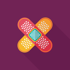 medical bandage flat icon with long shadow