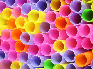 Colorful drinking straws background
