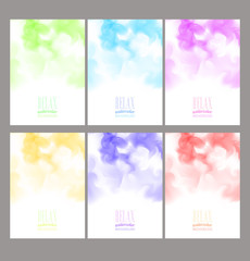 Set of bright colorful watercolor background