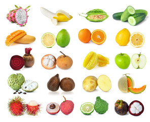 collection of food isolated on white background