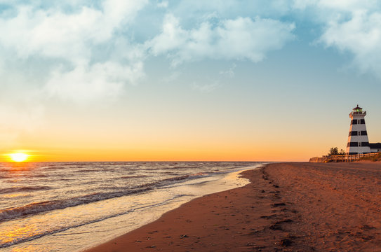 West Point Lighthouse at Sunset