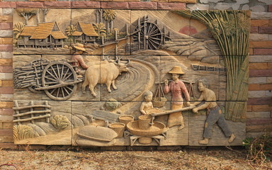 farmer statue on the wall