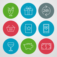 Vector line icons set. For web site design and mobile apps