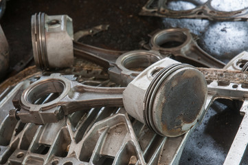 Old engine piston