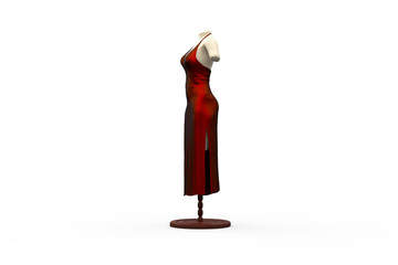 Red Dress / 3D model / Horizontal