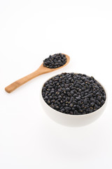 Black beans isolated on white background