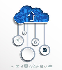 Clouds for social networks . Cloud computing concept.