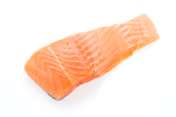 Salmon meat isolated on white