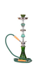 Simple green hookah isolated on a white