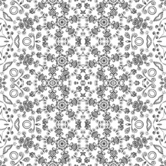 Seamless outline floral pattern