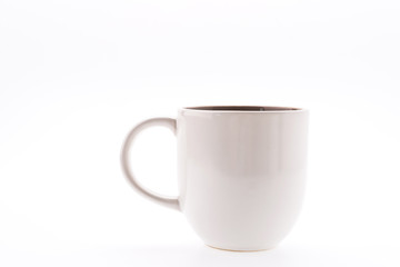 White coffee cup isolated on white