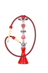 Red hookah isolated on white background