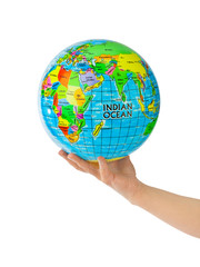 Hand with globe