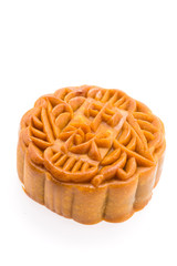 Moon cake isolated on white