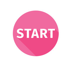 Start button icon flat long shadow