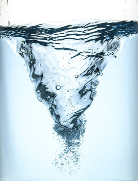 Whirlpool underwater in blue