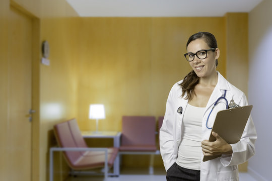 doctor with clipboard