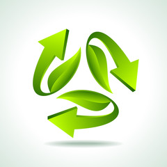 illustration of recycle arrow on isolated background