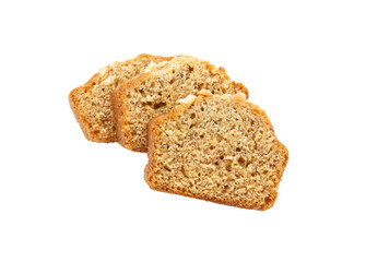 Bananas cake isolated on white background