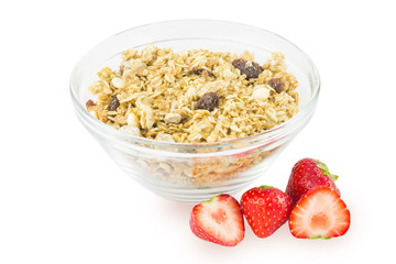 Cereal with strawberries