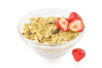 Cereal with strawberries