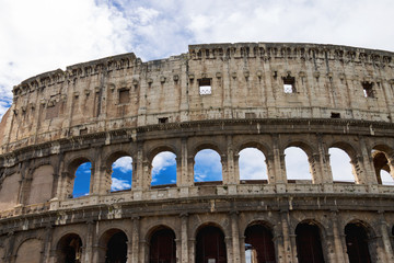 Fototapeta na wymiar Ruins of the Colosseum in Rome, Italy