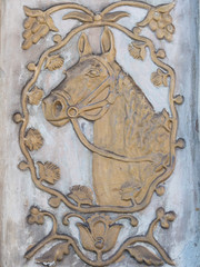 bas-relief of a horse