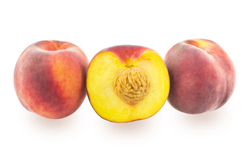 Two whole peach and one half peach