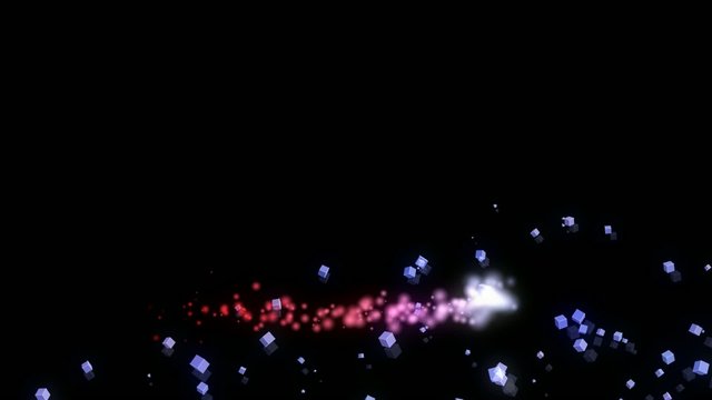 bouncing cube particles with smoke