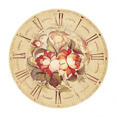 Clock with flowers.