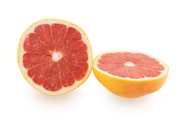 Fototapeta na wymiar Two halves grapefruit