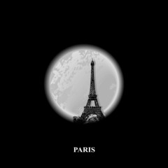 Silhouette of Big Ben tower on the background a full moon