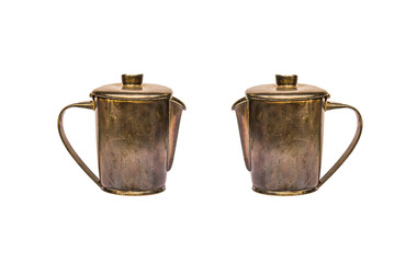 Twin Old Brass kettle