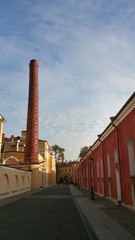 Fototapeta premium Tube near the Troubetzkoy Bastion in Peter and Paul Fortress