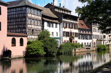 Fototapeta na wymiar Petite France Old Town in Strasbourg France, Alsace.