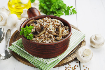 Buckwheat porridge with mushrooms