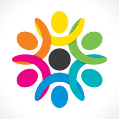 colorful teamwork or unity design concept