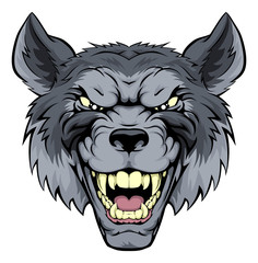 Obraz premium Mean Wolf Mascot
