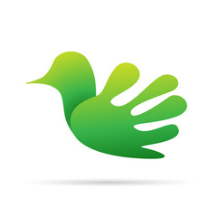 Vector logo bird in abstract shape