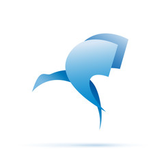 Vector logo bird in flight
