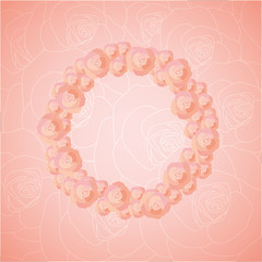 vector square wreath rose frame for wedding