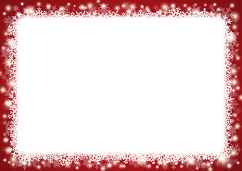 Weihnachtlicher Schneeflocken-Hintergrund im Querformat, rot