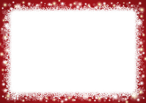 Weihnachtlicher Schneeflocken-Hintergrund im Querformat, rot