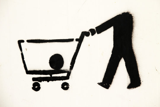 Fototapeta Graffiti contra el consumismo